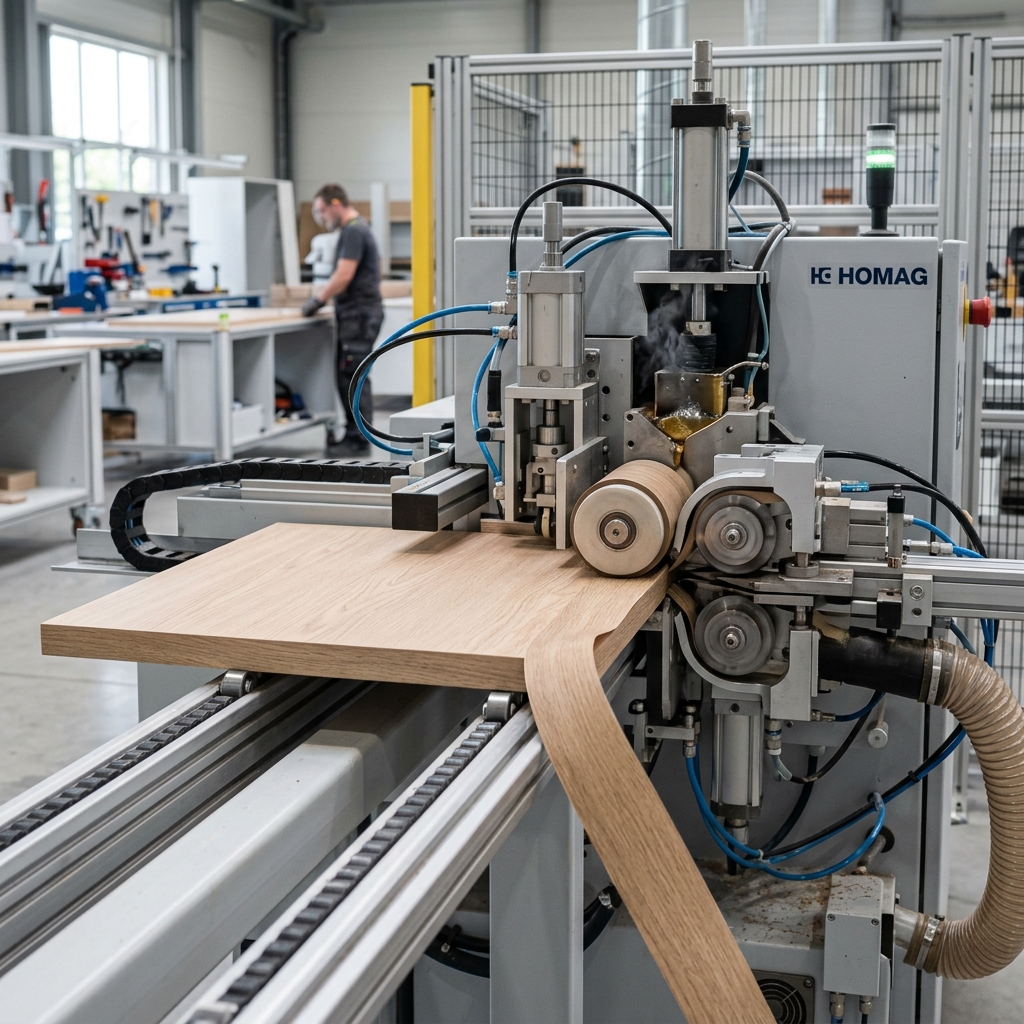 Precision edgebanding machine in modular factory